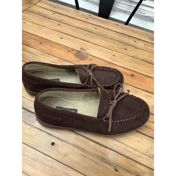 Timberland Moccasins Mens size 12 Dark Brown, Suede , Ties - Picture 2 of 6